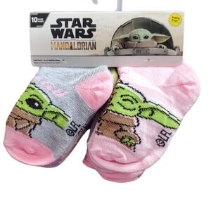 Disney Star Wars The Mandalorian Toddler Girls Socks 10-Pack Size 12-24 Months